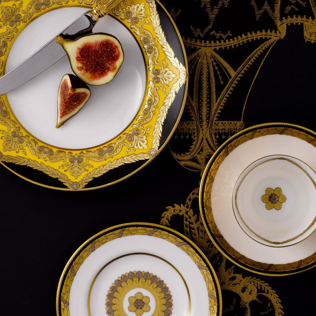 Amber Palace Yellow and Gold Fine Bone China