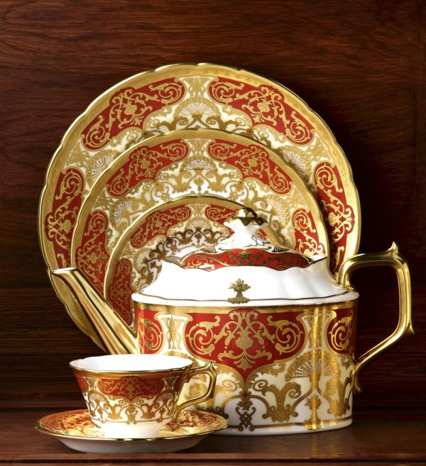 Heritage red and gold fine bone china