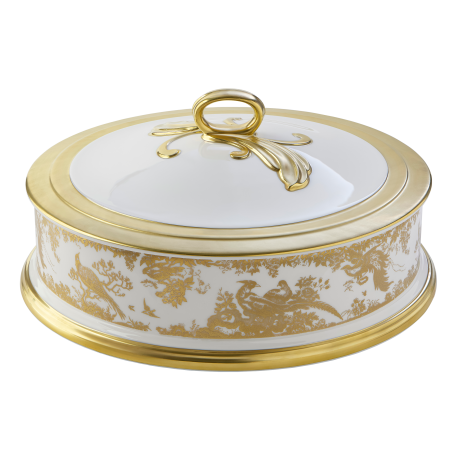 Aves Gold Chocolate Box Fine Bone China