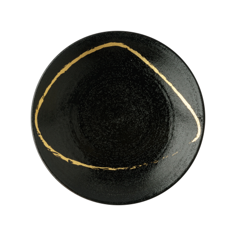 Sketch Black and Gold Fine Bone China Tableware 16cm Coupe Plate