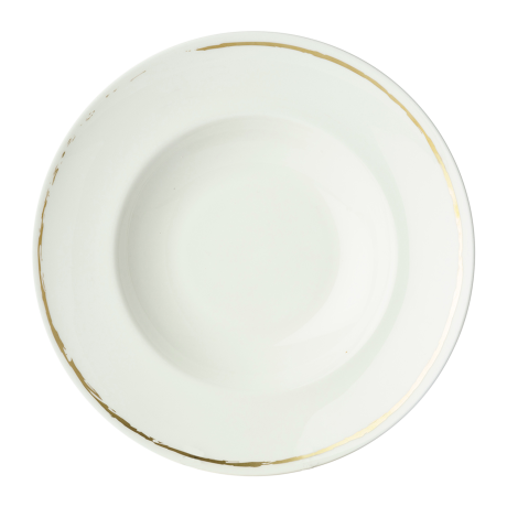 Sketch White and Gold Fine Bone China Tableware rimmed bowl