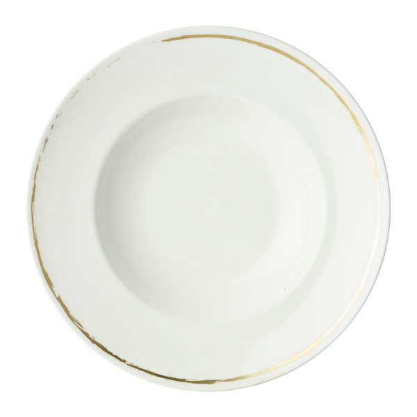 Sketch White and Gold Fine Bone China Tableware rimmed bowl