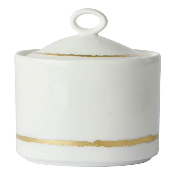 Sketch White and Gold Fine Bone China Tableware covered sugar