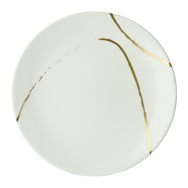 Sketch White and Gold Fine Bone China Tableware coupe plate